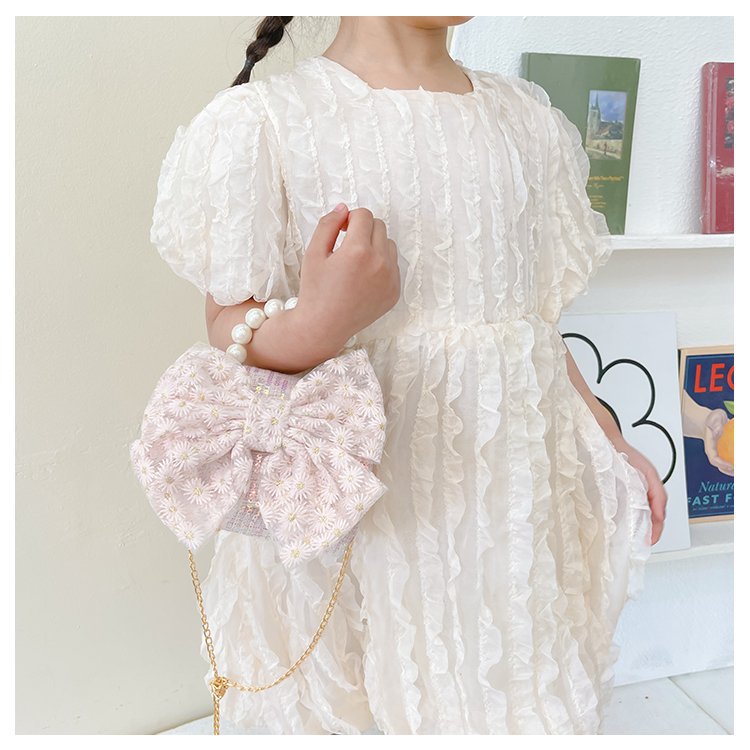 可爱女童斜挎包小香风时尚儿童手提斜背包包公主淑女珍珠包单肩包详情10