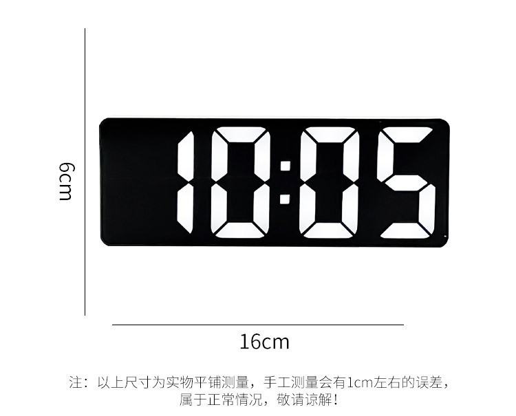 ins静音LED数字电子钟闹钟镜面学生桌面智能简约多功能时钟台式详情3