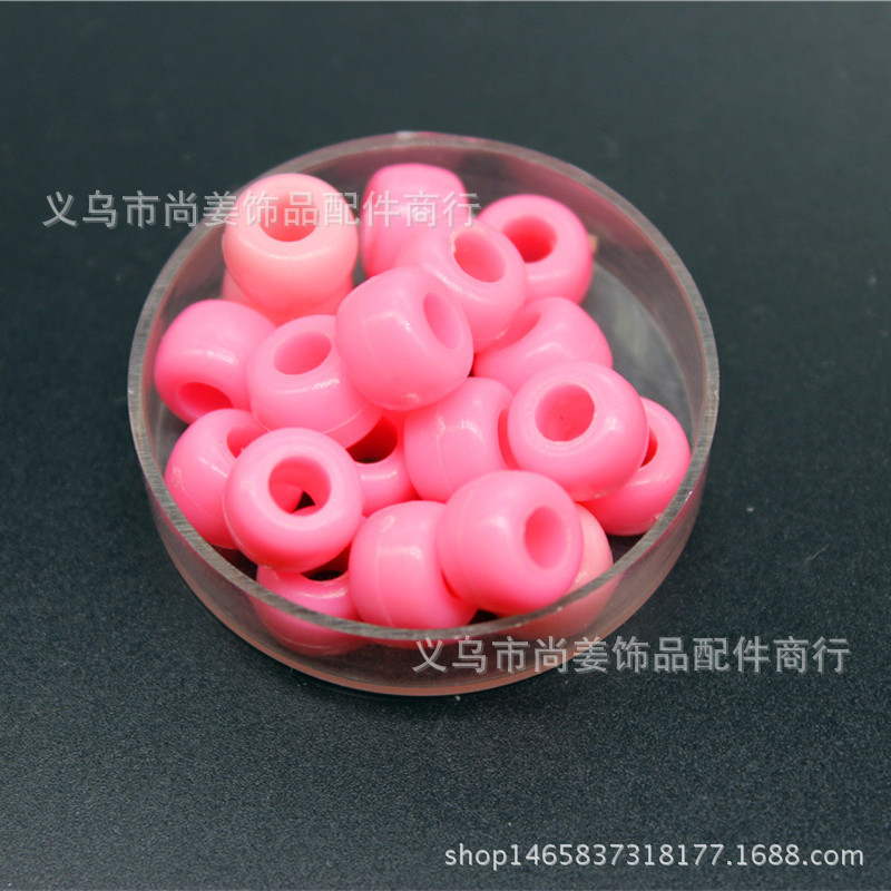厂家直销6*9mm塑料大孔珠 6*8mm可定制混色混批桶珠 亚克力珠详情7