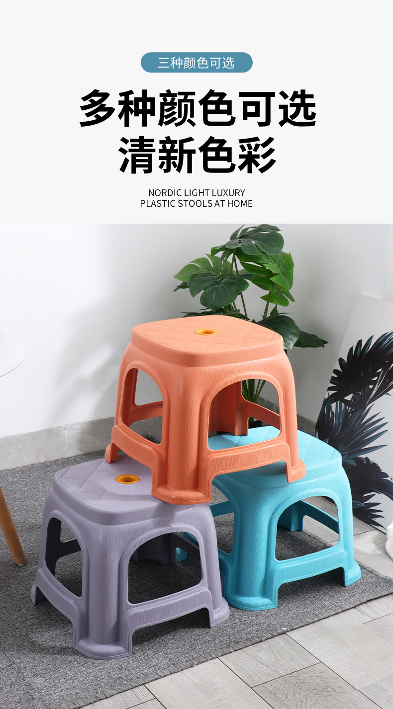 塑料凳子家用加厚入户换鞋凳客厅幼儿园防滑儿童方凳叠放垫脚板凳详情8
