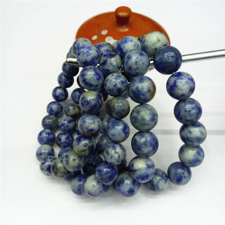 Retro original jewelry, blue pattern stone bracelet DIY, white dot blue natural stone bracelet wholesale factory direct sales, hot sale pic 1