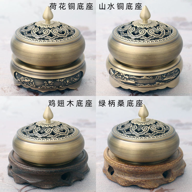 三足铜香炉纯铜沉檀香炉家用茶道香薰炉仿古盘香炉禅意熏香炉详情30