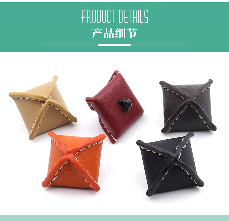 Autumn and winter leather black irregular-shaped zongzi buttons, high-end leather jackets, woolen windbreakers, leather buttons, wool coats, coat buttons pic 5