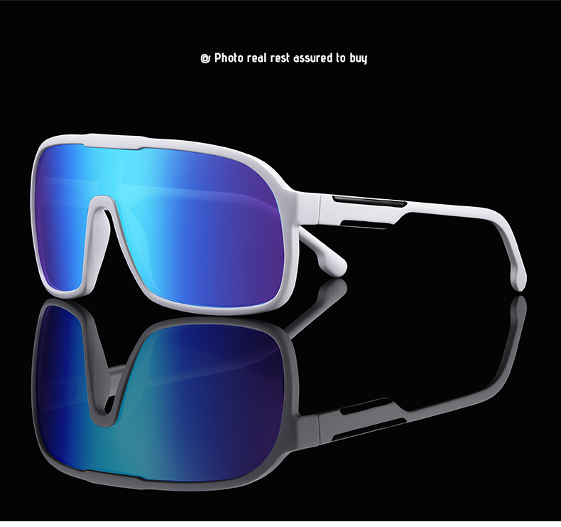 New one-piece large-frame outdoor sports sunglasses, cross-border polarized and colorful cycling sunglasses, trendy sunglasses 3086 pic 29