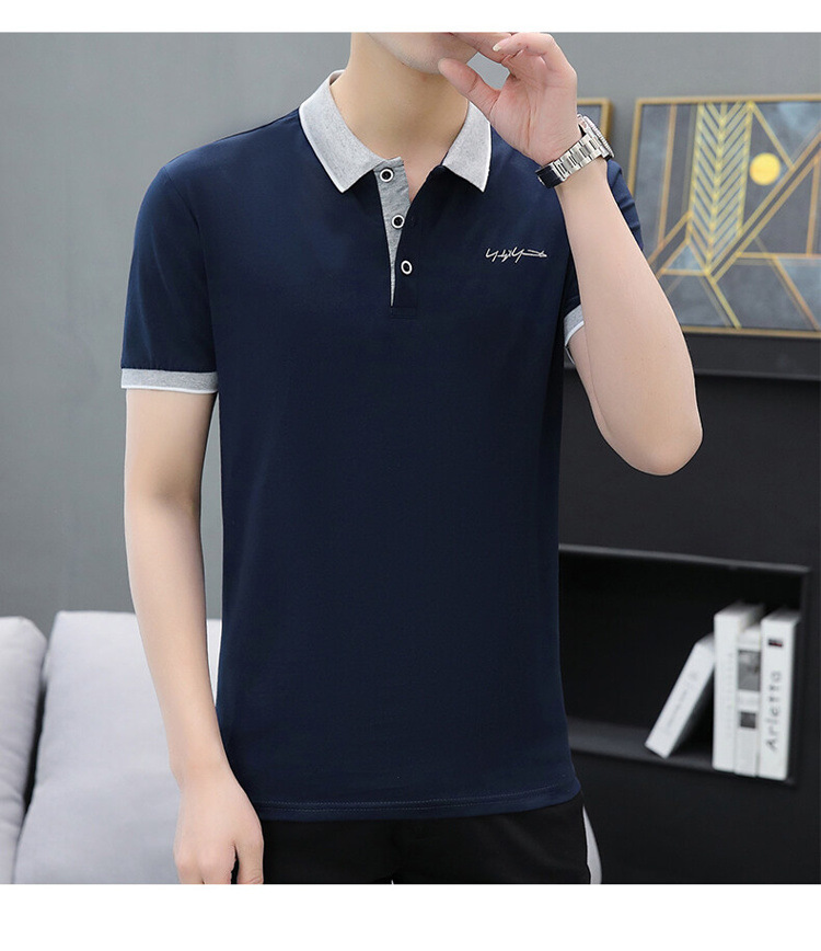 爆款纯棉短袖T恤男夏季新款翻领polo衫男士潮流详情28