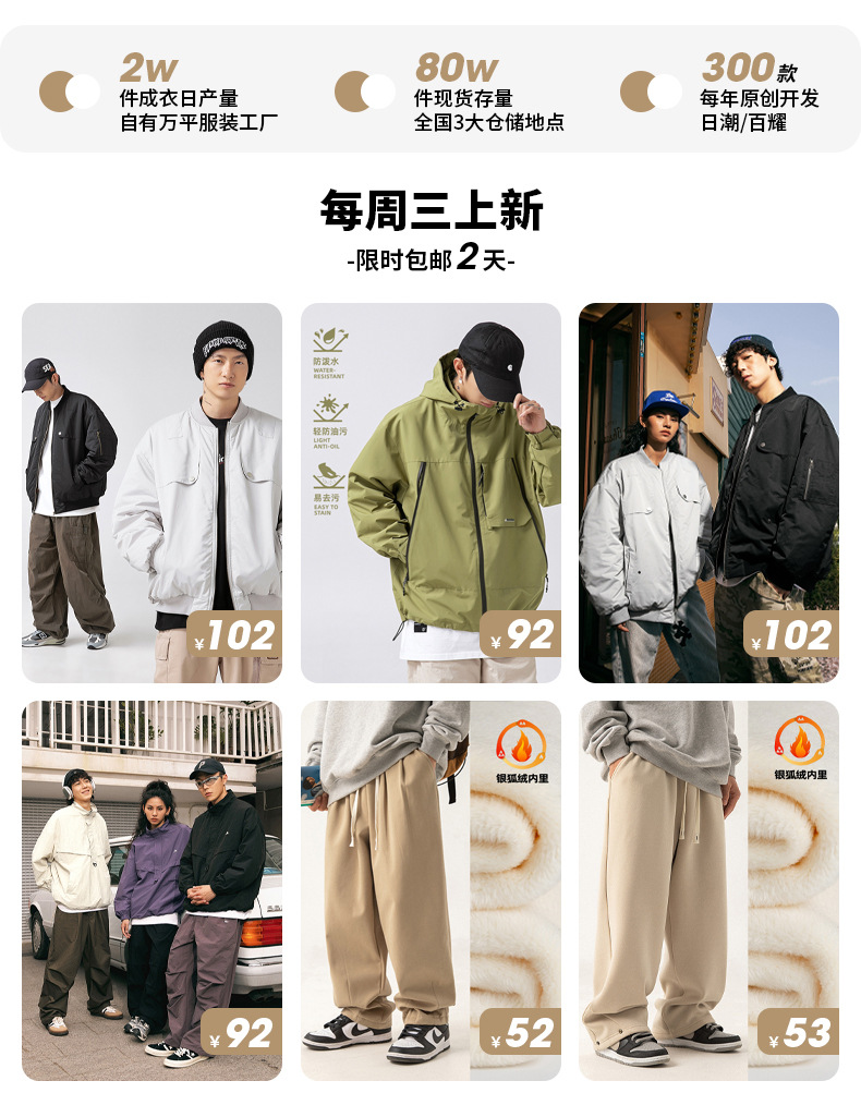 550G lambskin hooded jacket for men, a new winter heavyweight thickened cotton-padded jacket, an American retro trendy brand patchwork cotton-padded jacket pic 24