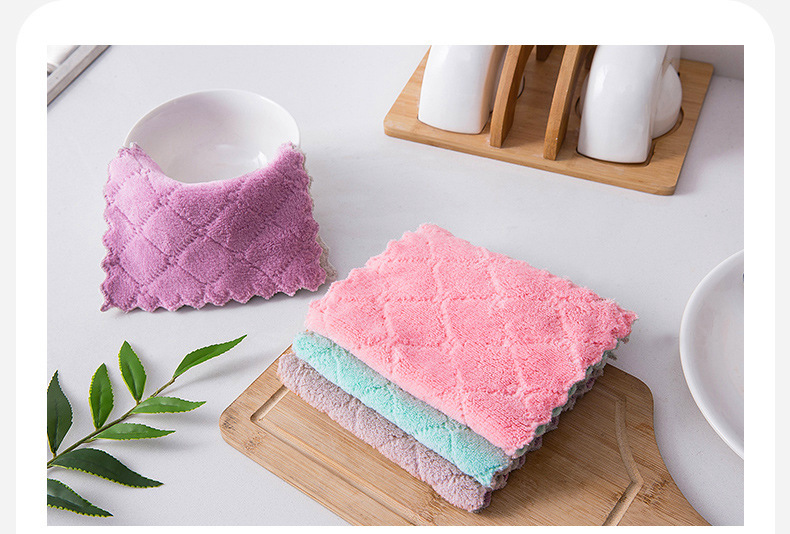 25*25cm dishcloth, absorbent cloth, non-stick scouring pad, kitchen dishcloth, cleaning cloth, table and dish wiping cloth pic 6