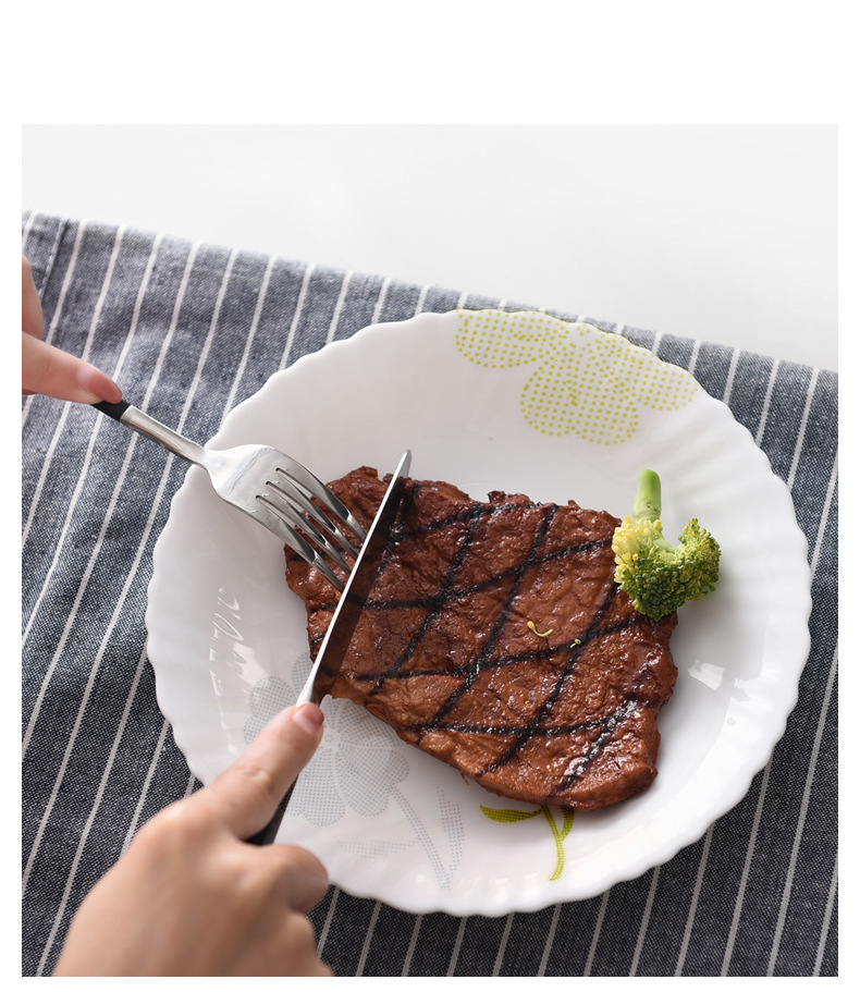 Chinbull centrifugal process lace deep plate, white jade glass heat-resistant dinner plate and vegetable plate, elegant world pic 12