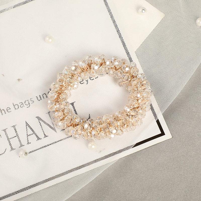 New pearl hair tie Korean style fashionable hair band, elastic crystal hair tie bracelet, forest-tied hair band in stock pic 13