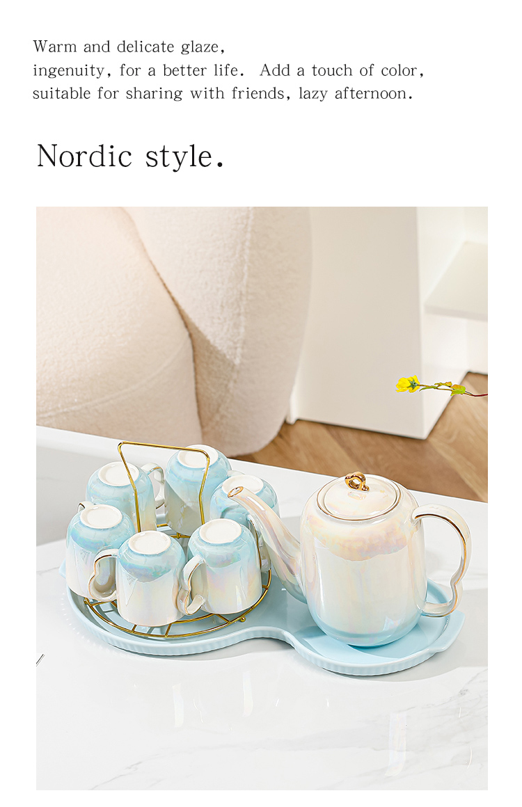 96N少女心陶瓷水杯家用套装客厅茶具杯子茶杯感轻奢乔迁结婚详情14