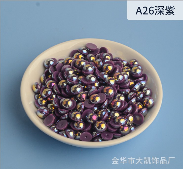 AB Water Lily, AB semi-circular pearl, mobile beauty, AB semi-circular pearl, diy nail art, pearl accessories, flat bottom pic 11