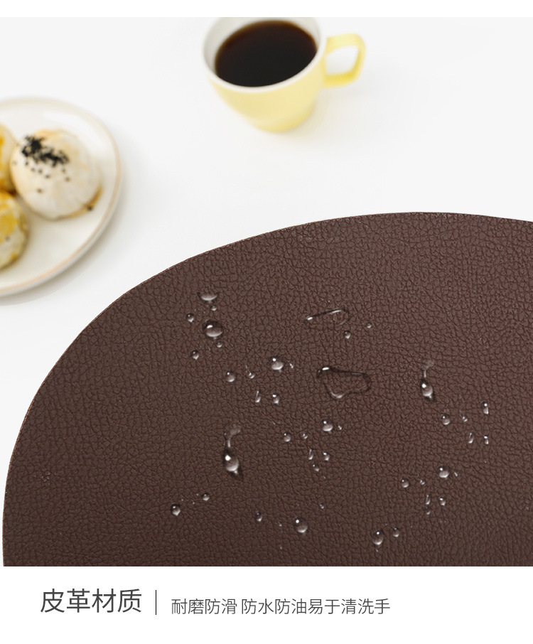 European-style leather placemats, InS-style waterproof, oil-proof and heat-insulating table MATS, triangular steak pu placemats, bowl and cup MATS pic 23