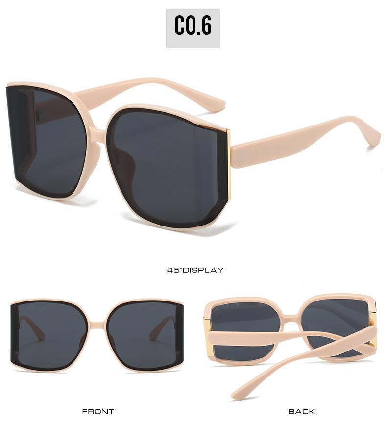 Fashionable large-frame multi-sided curved lens sunglasses, high-end European and American UV-resistant sunglasses, and personalized street style glasses pic 12