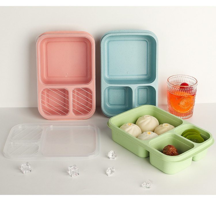 跨境小麦秸秆饭盒食品级稻壳便当盒小麦方形餐盒户外办公室保鲜盒详情12