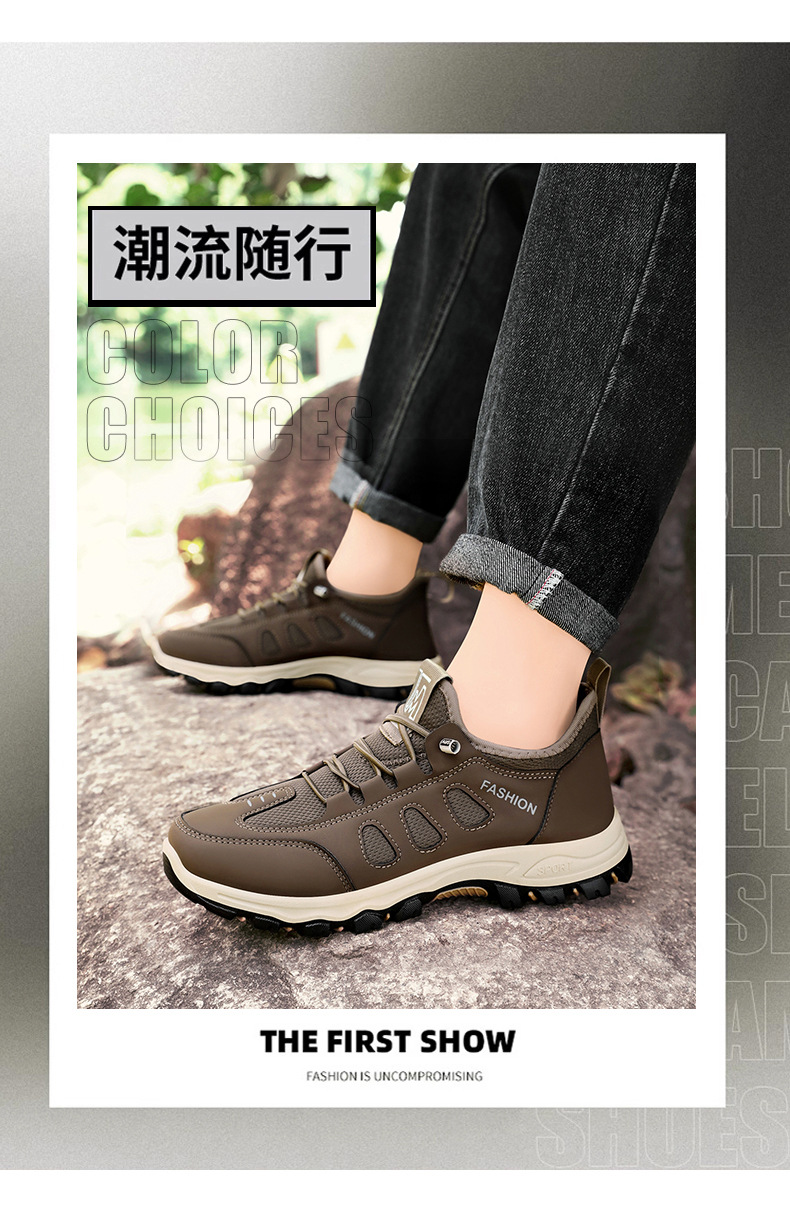 男鞋2024春秋新款透气舒适休闲软底运动鞋代发中老年户外登山鞋男详情4