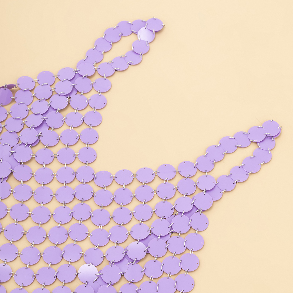 欧美跨境饰品 性感镂空亮片身体链女 夜店露背包臀鱼鳞片连衣裙详情29