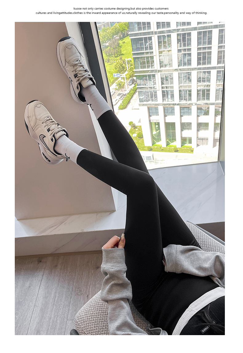 Pantalones de tiburón pulido para mujeres primavera nuevo tamaño grande pantalones de barbie color café pantalones de yoga de pies pequeños más polainas leggings al por mayor pic 31