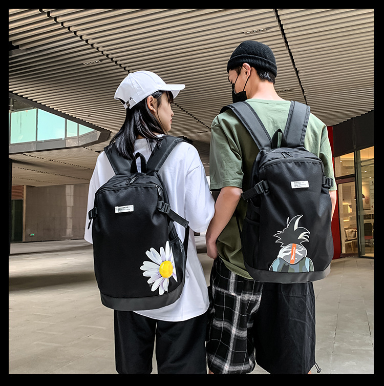 2021 Korean version fashionable couple style cartoon print cool backpack, large-capacity trendy schoolbag for junior and senior high school students pic 8