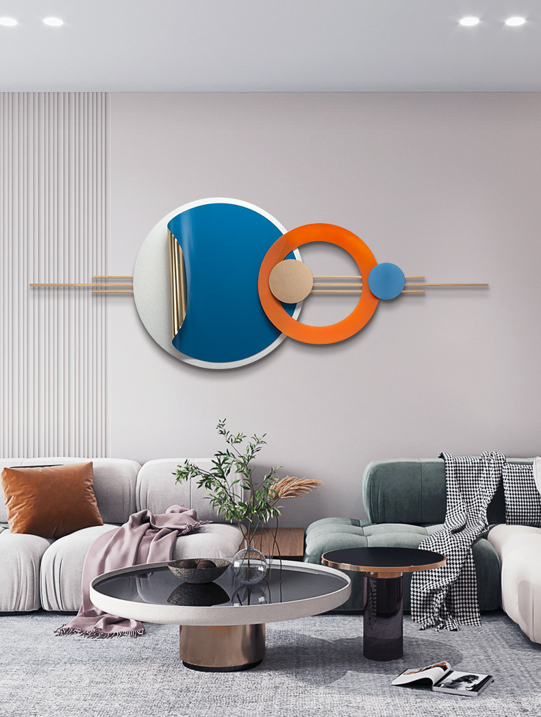 Decoración de pared moderna y minimalista sala de estar tamaño personalizado sofá fondo pared pared dormitorio comedor herrería decoración colgante pic 7