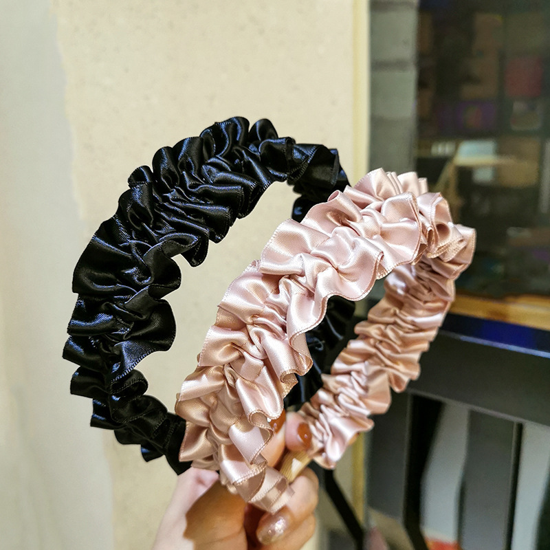 Korean-style versatile pleated hair accessories, cross-border European and American large intestine headbands, retro French satin facial hair clips, headwear and hair bands pic 11