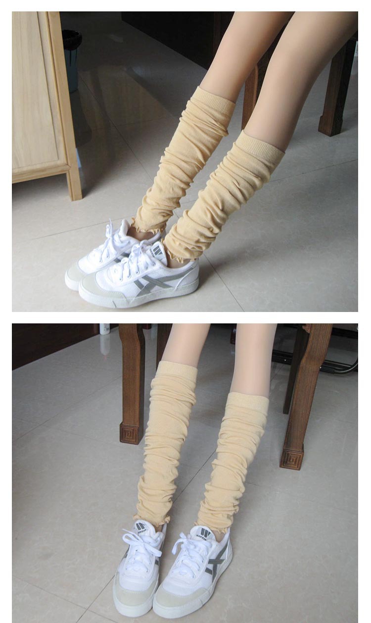 Spring and summer ultra-thin transparent sun protection thigh-high socks, knee-length knitted yoga, dance, cycling socks, air-conditioned room warmth and leg protection pic 14