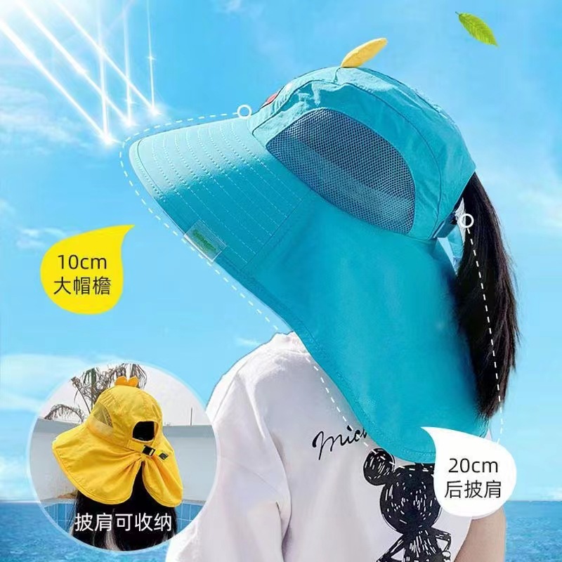 新款夏季风扇帽子USB充电儿童檐遮阳帽户外防嗮帽旅游风扇太阳帽详情6