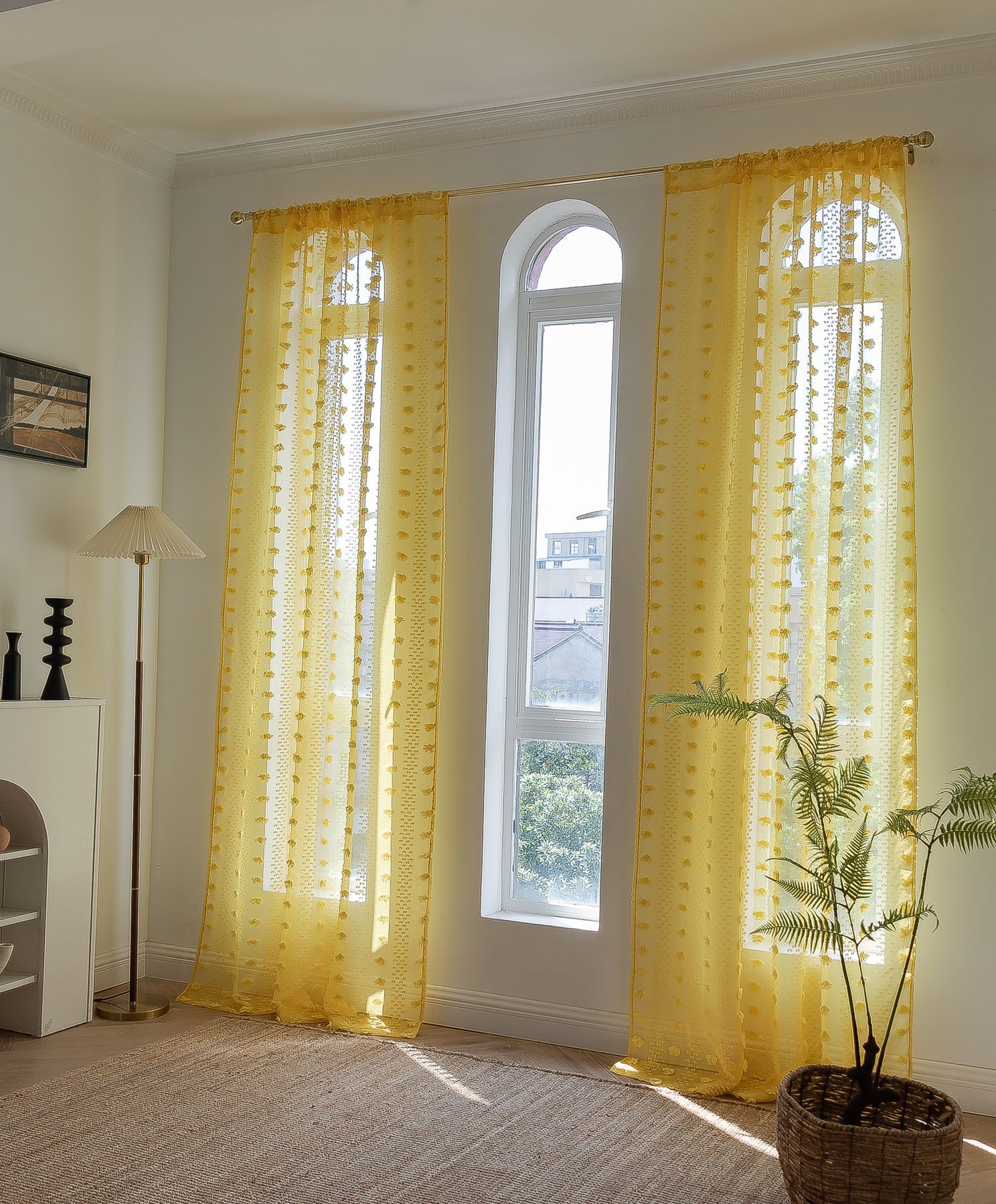 Cross-border best-selling Instagram influencer finished yellow niche light and thin window screen for living rooms and bedrooms. Manufacturer pic 50