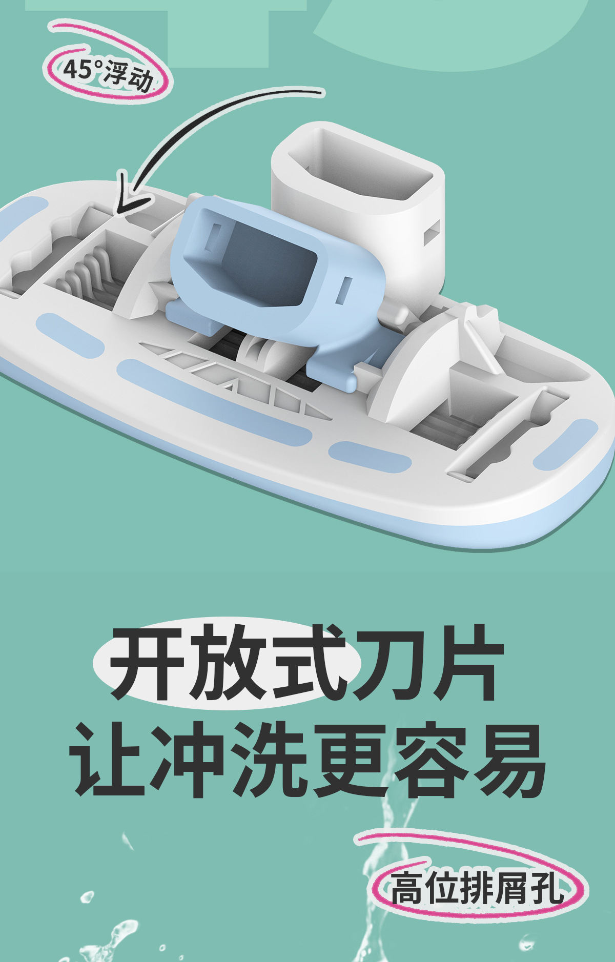 colorlamb颜羊女士便携5层刀片脱毛刀手动剃毛刀腿毛腋毛私密可用详情6