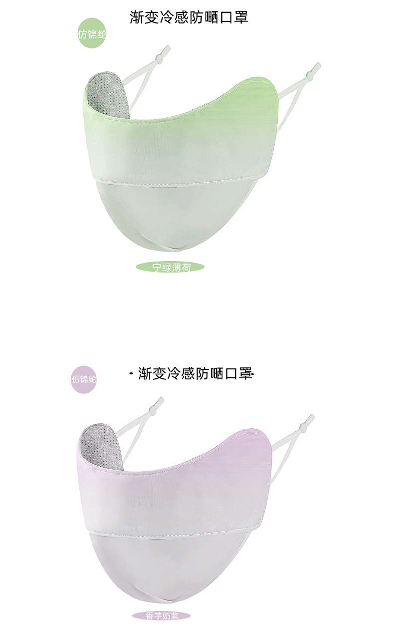 护眼角防晒口罩女防紫外线夏季渐变冰丝透气遮阳面部轻薄详情14