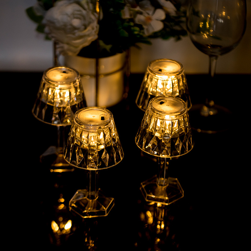 LED electronic night light, diamond crystal table lamp, bedside pic 6