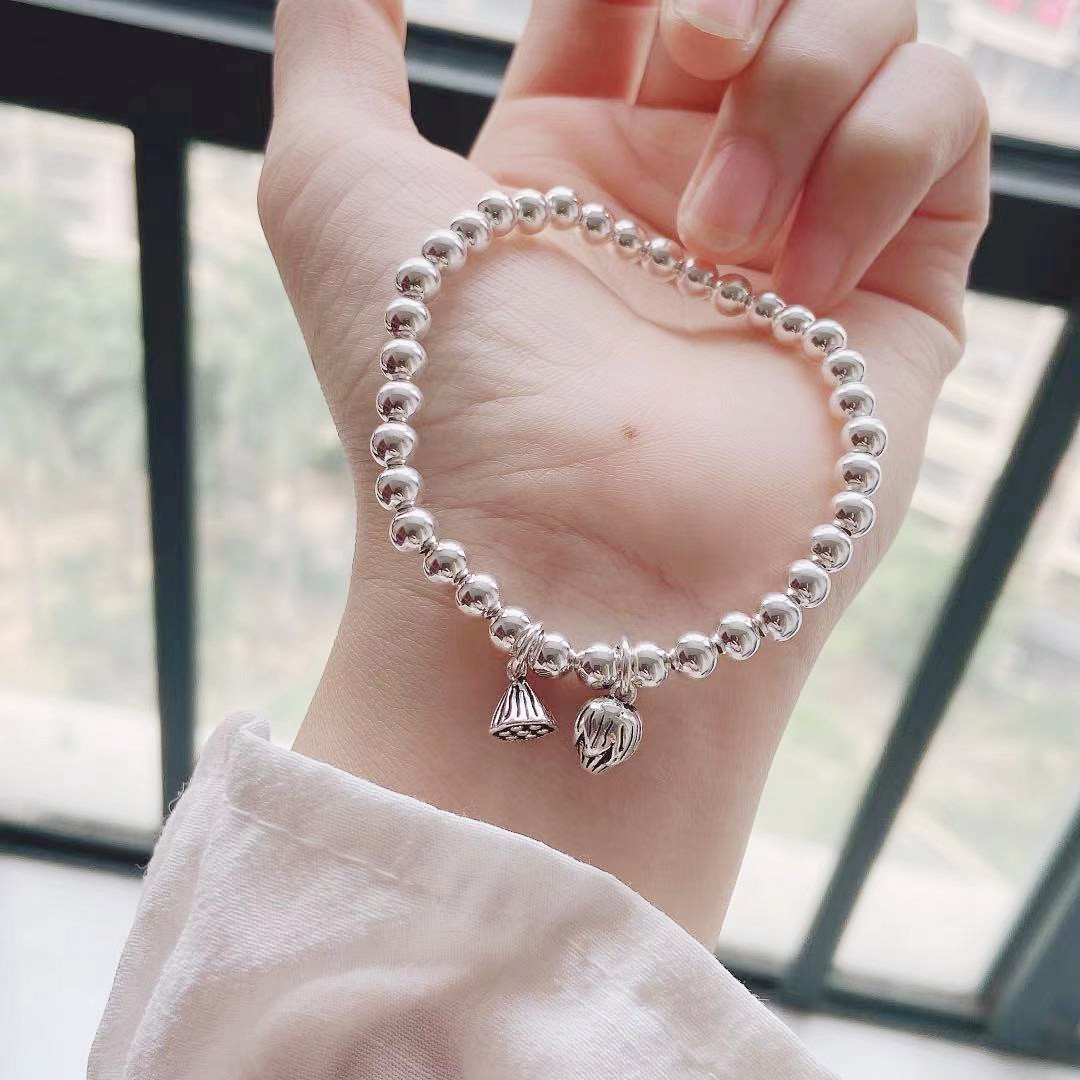 莲子莲蓬手链女s925纯银荷荷莲心百搭转运珠两世欢手串详情13