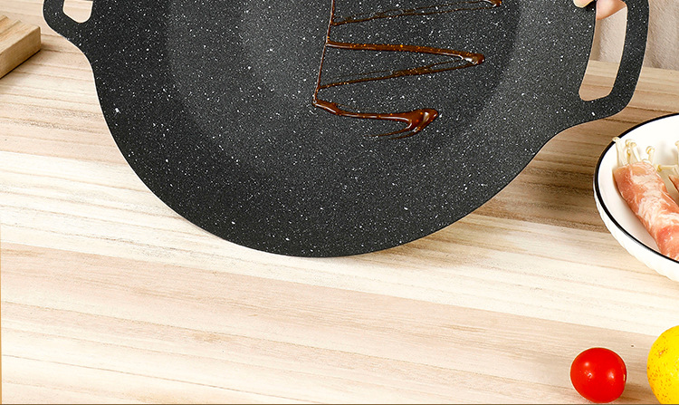 Outdoor tourmaline barbecue plate, non-stick barbecue plate, Korean-style commercial frying plate, teppanyaki induction cooker, household frying and grilling plate pic 6