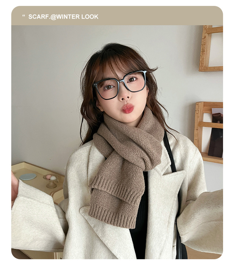 Mars Green Thickened Warm Scarf for Women 2024 New Style faux Cashmere Scarf, Korean style, versatile and warm 2024 New style pic 15