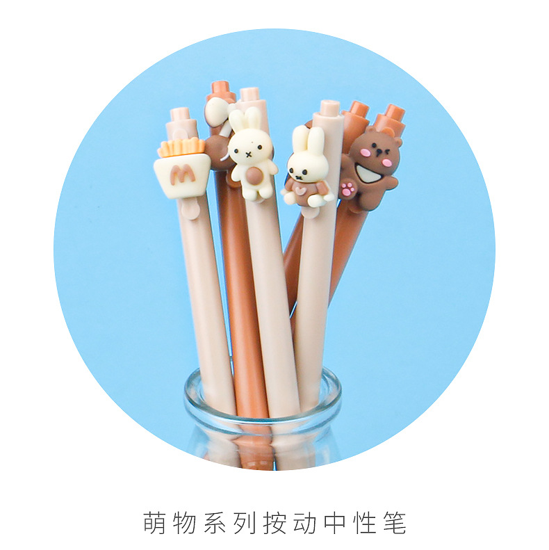 Cute and adorable series of press pens, high appearance level, three-dimensional cartoon press gel pen, 0.5 student press water pen pic 9