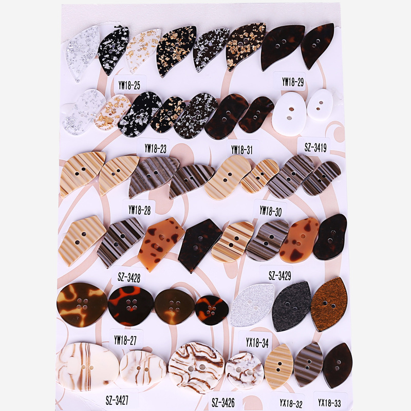 The four-eye resin button suit jacket in stock features hand-stitched two-color half-flower buttons for diy decoration pic 17
