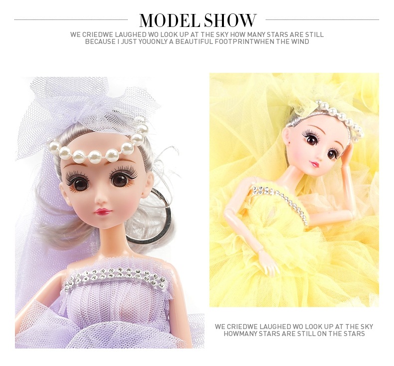 可爱萝莉予晗芭洋娃娃玩具婚纱裙公主3D真眼女孩玩具生日礼品详情7