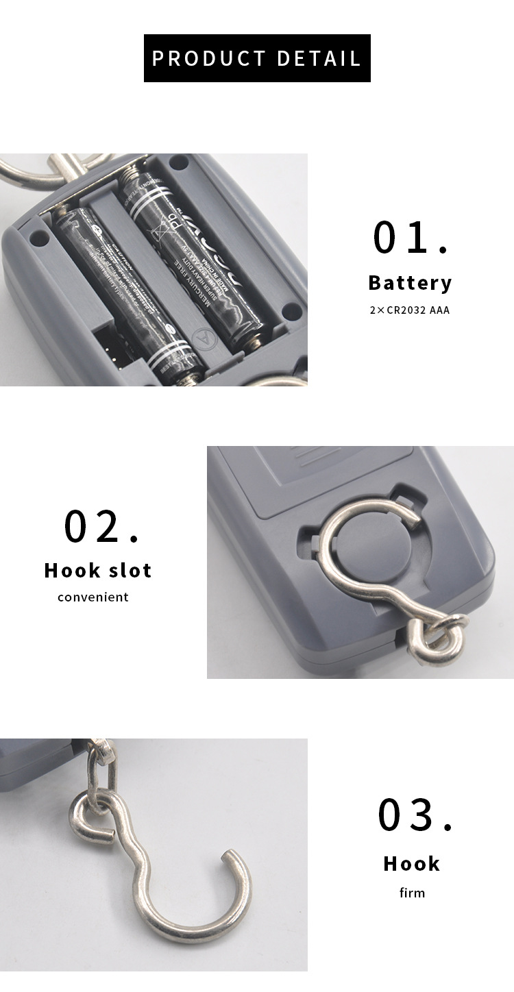 [Constant-109E]跨境外贸电子行李秤便携式电子钩秤家用电子钓鱼秤小型手提秤详情5