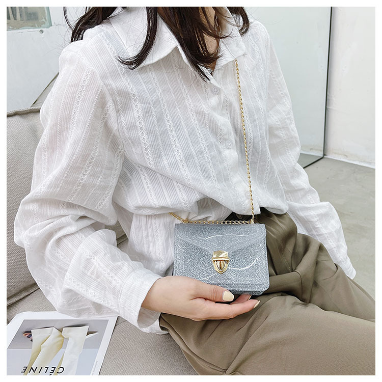 2021夏季新款PVC果冻包mini时尚花边小方包化妆包单肩斜挎ins女包详情44