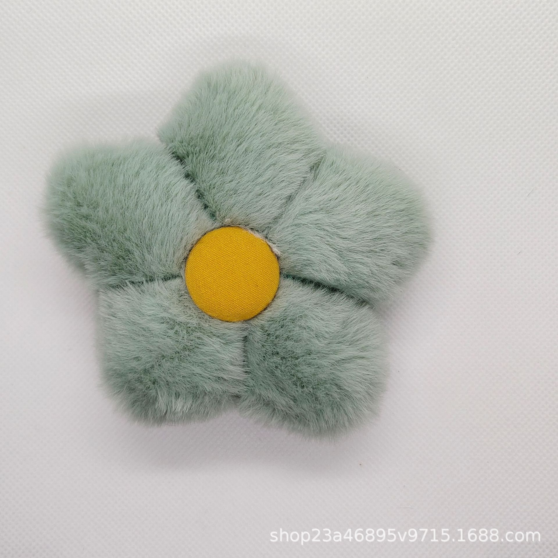 新款卡通可爱毛绒布六瓣小花 diy饰品配件鞋袜包材料布艺卡通配件详情2