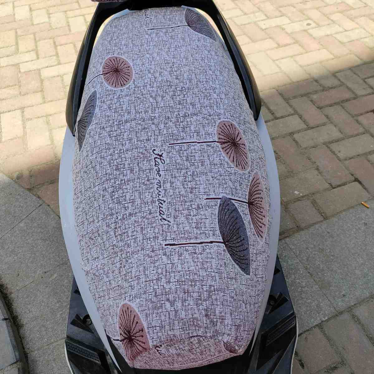 四季通用亚麻布踏板电动车座套防晒耐用电瓶车摩托车电车坐套包邮详情2