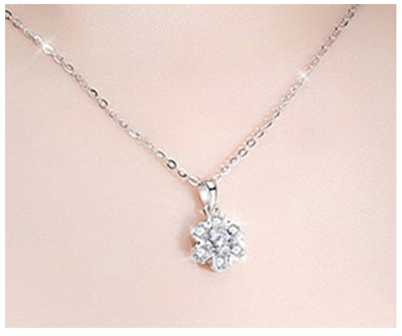 Genuine D-color moissanite necklace, pure silver snowflake diamond pendant, collarbone chain, versatile birthday gift for your girlfriend pic 9
