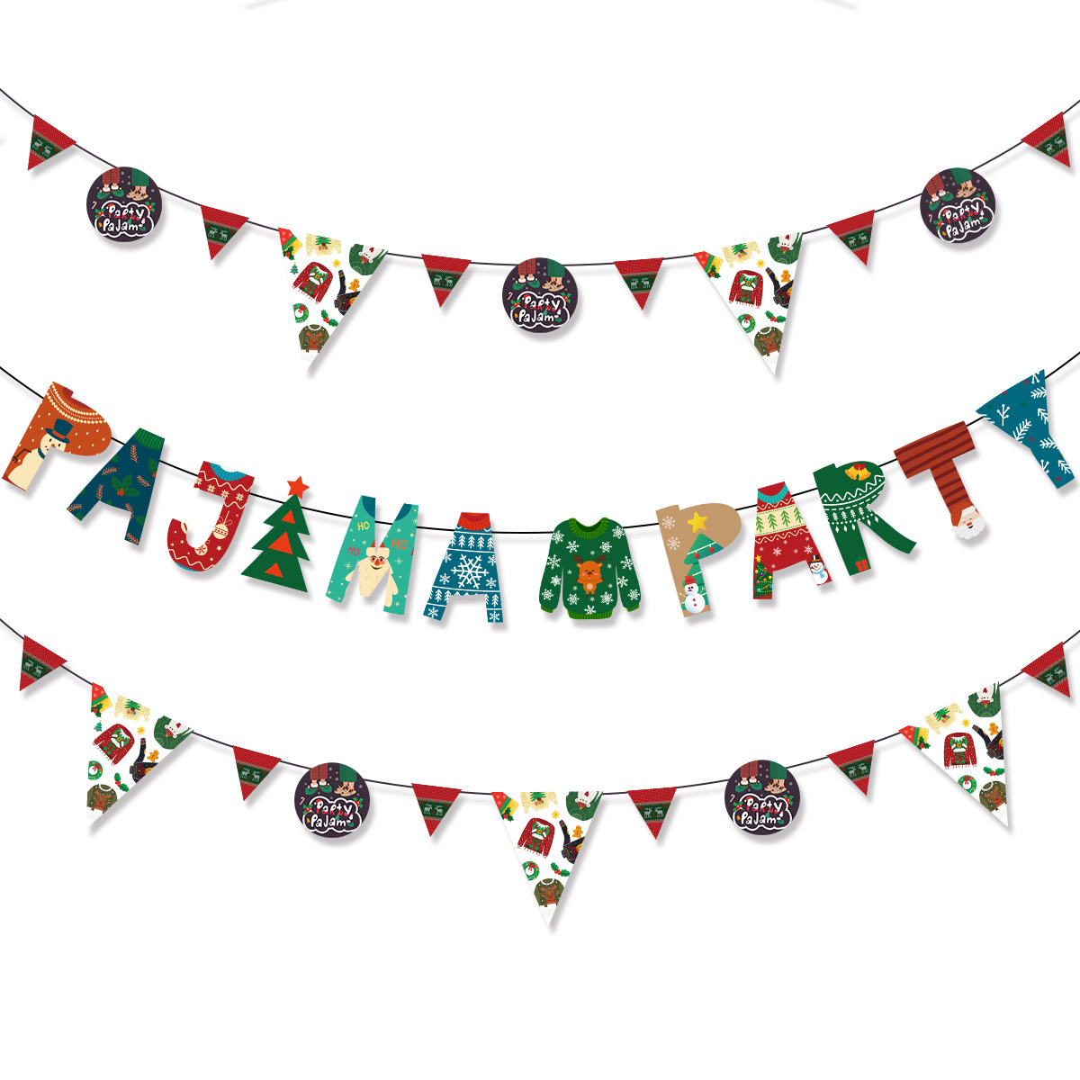 2023新品圣诞节派对纸质圣诞老人圣诞树装饰门挂场景布置挂件吊饰详情4