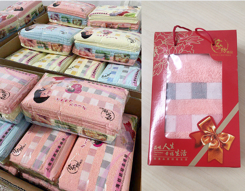 Wholesale factory of pure cotton household face towels, adult thickened absorbent advertising embroidered logo towels, all cotton pic 6