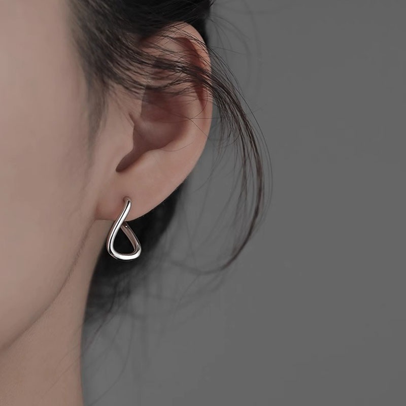 925纯银针耳钉女2023新款小众个性百搭高级感耳环简约养耳洞耳饰详情12