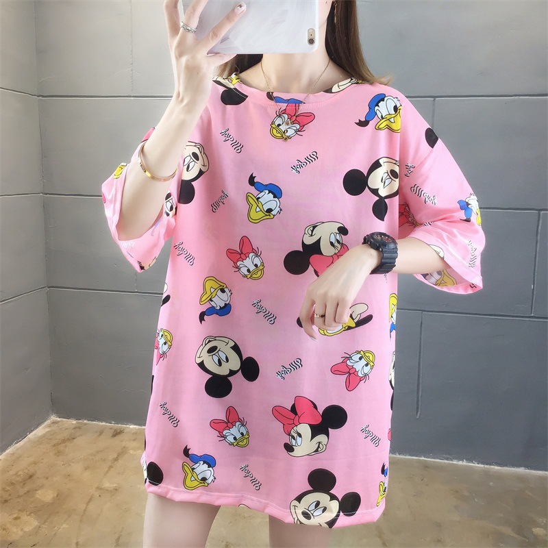 加肥加大码女装2020年夏装新款微胖妹妹mm中长款上衣200斤短袖T恤详情16