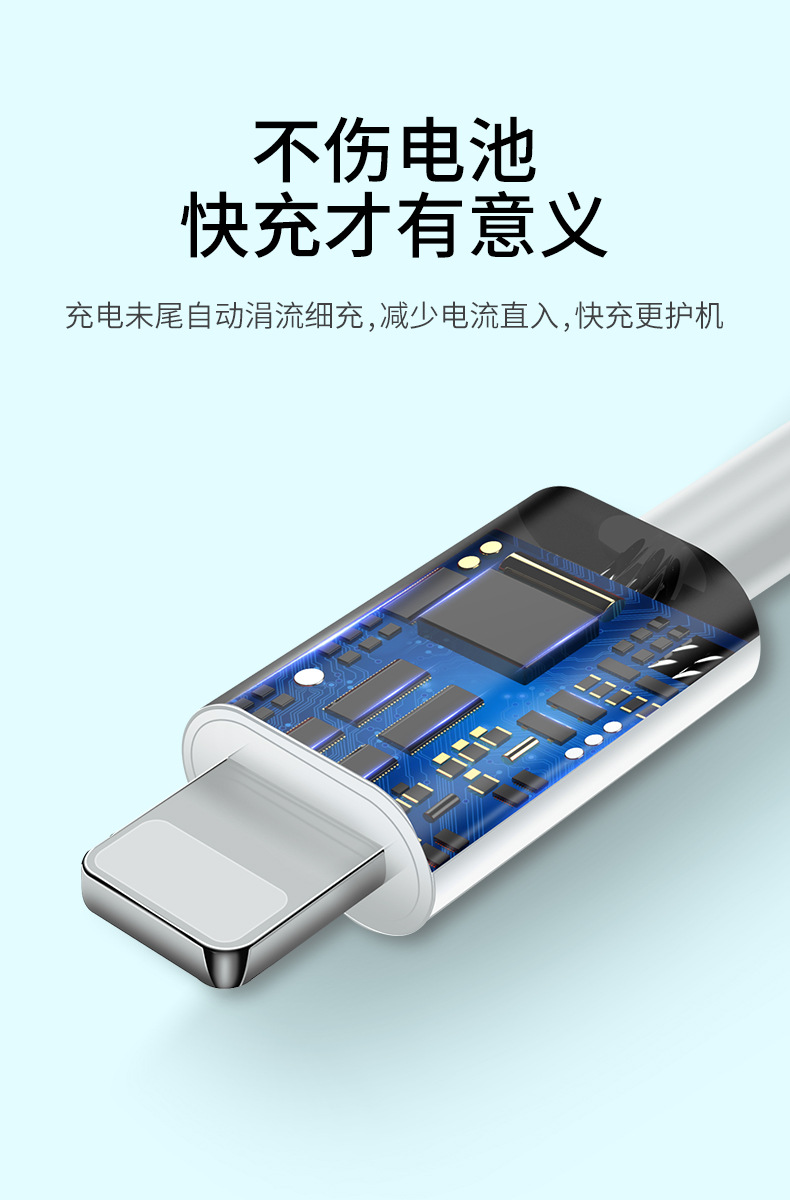 适用于苹果PD20W手机数据线12双Type-c头iPhone15充电线2米USB口X详情6