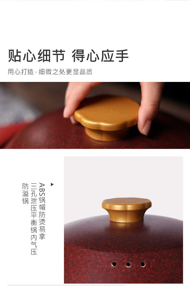 Tao Bao Wang Gem Pot, Chinese retro clay pot, household gas stew pot, pot clay pot, 1100℃ high-temperature resistant pic 11
