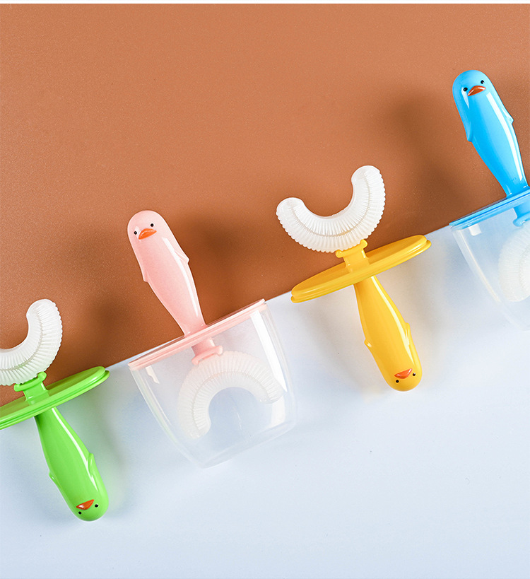 New kids U shape silicone sonic manual bebé cepillo de dientes boca incluido cepillo de dientes limpieza oral cepillo de dientes para niños pic 14