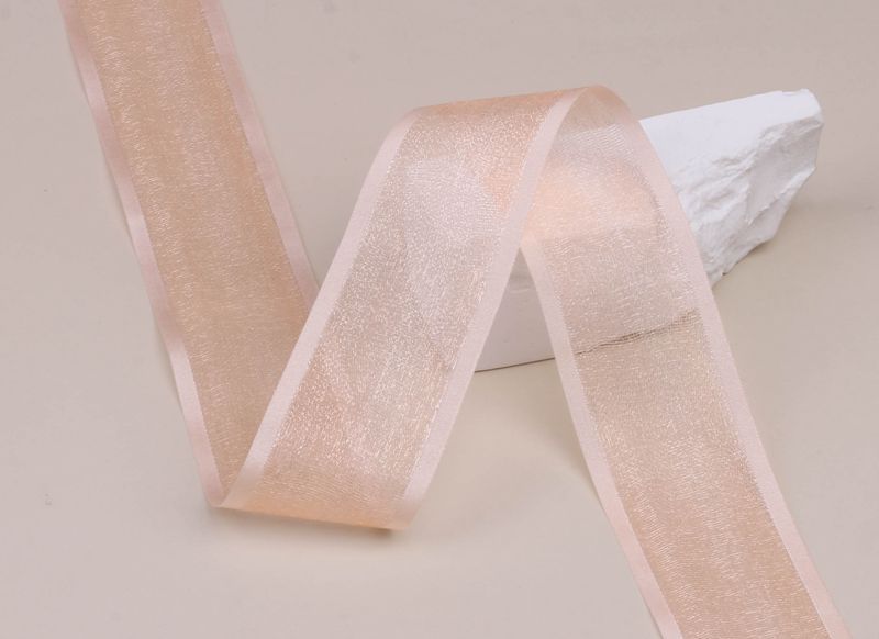 Double-layer thick-edged solid color glossy snow gauze ribbon bow hair accessory clothing Wedding cake gift box packaging sheer gauze ribbon pic 15