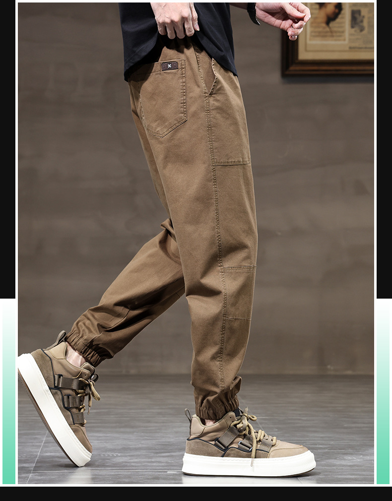 2024时尚薄款工装裤男多兜束脚长裤潮牌宽松百搭男生哈伦裤子男生详情9